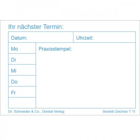 Block „Ihr nächster Termin“  T 11 Block „Ihr nächster Termin“  T 11